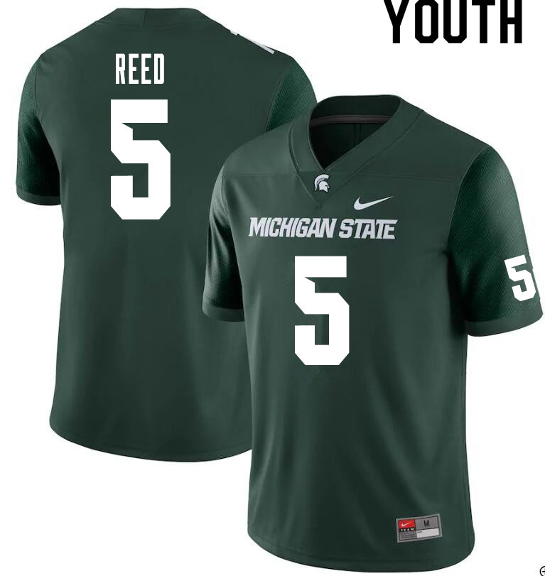 Youth #5 Jayden Reed Michigan State Spartans College Football Jerseys Sale-Green